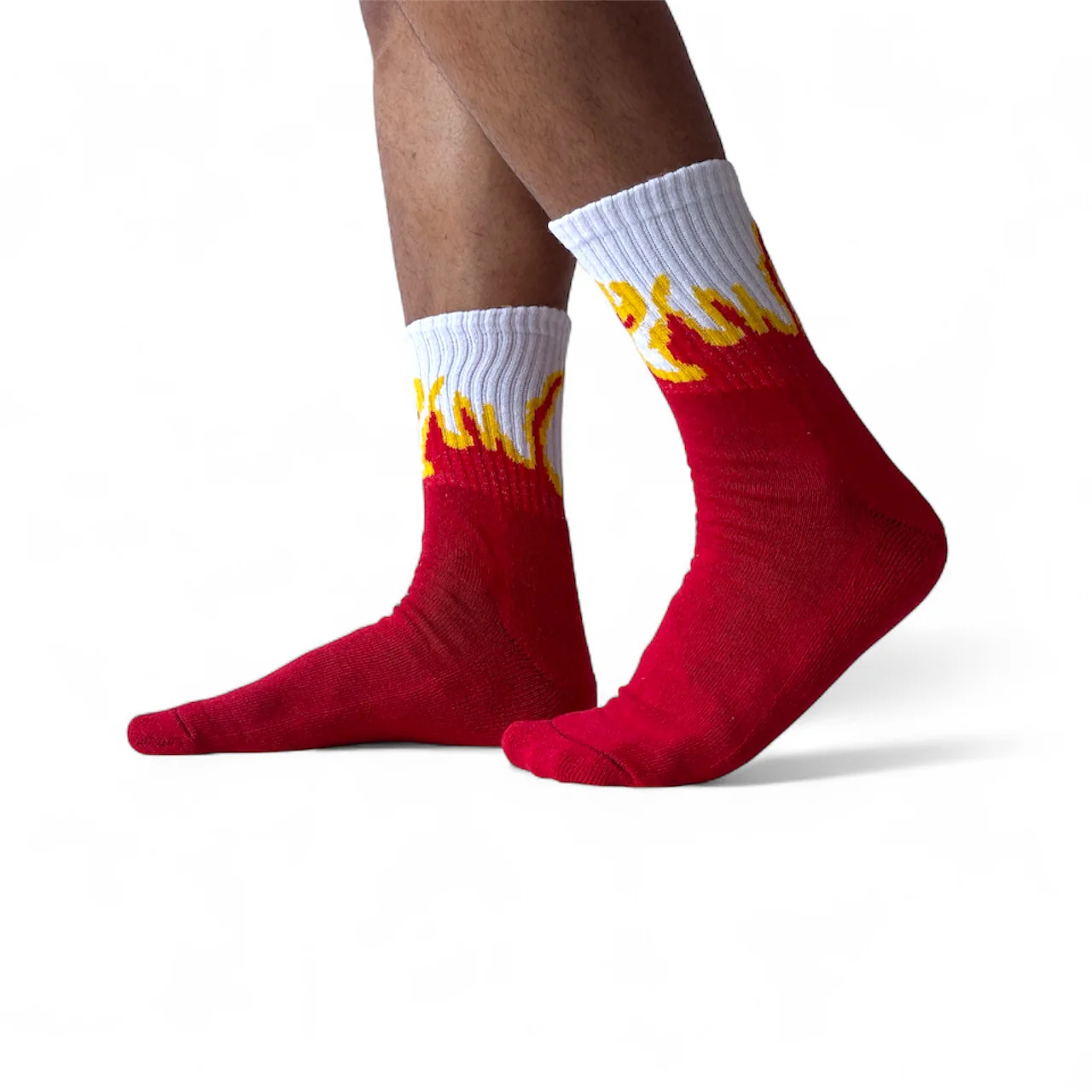 FLAME INSPIRED CALF-LENGTH SOCKS RED/WHITE