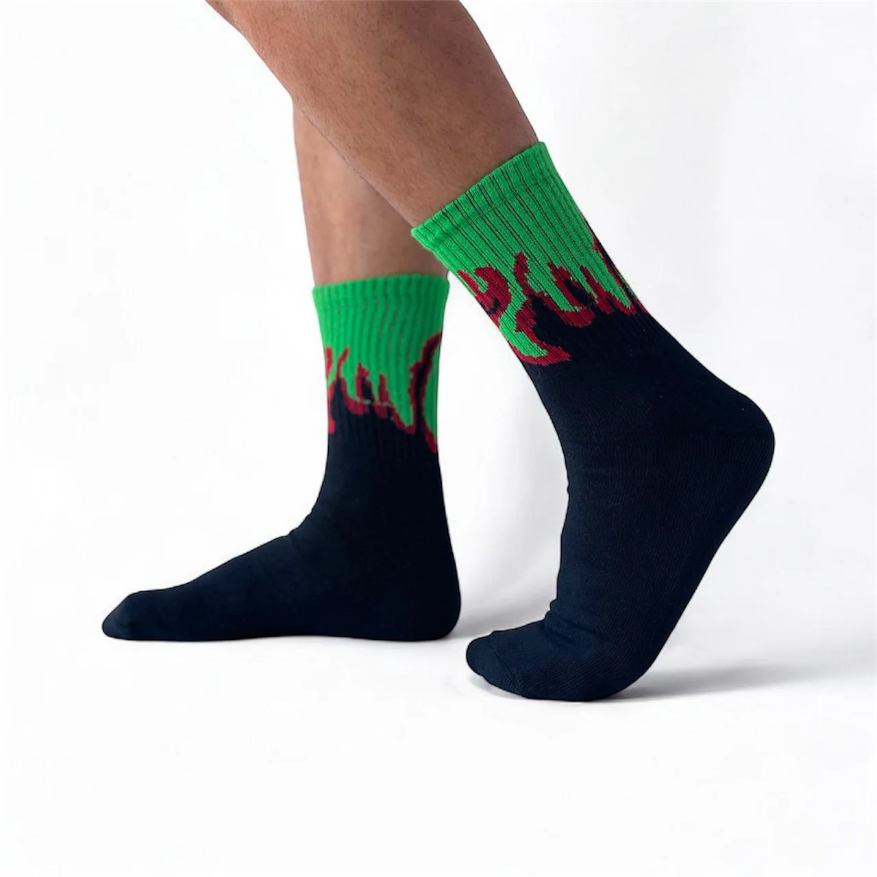 SOCKS FLAME BLACK/GREEN