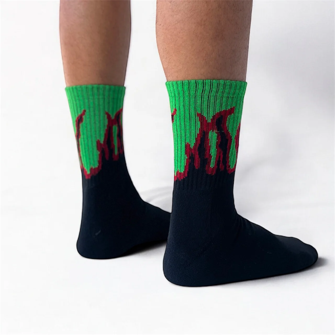 SOCKS FLAME BLACK/GREEN - Image 2